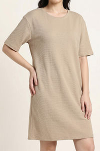 Zivame 2 Mile Fashion Knit Cotton Loungewear Dress - Oyster Gray — thumbnail 6